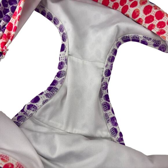 Victoria's Secret Bandeau Bikini Set Purple Pink Polka Dot Womens Medium - Picture 7 of 8